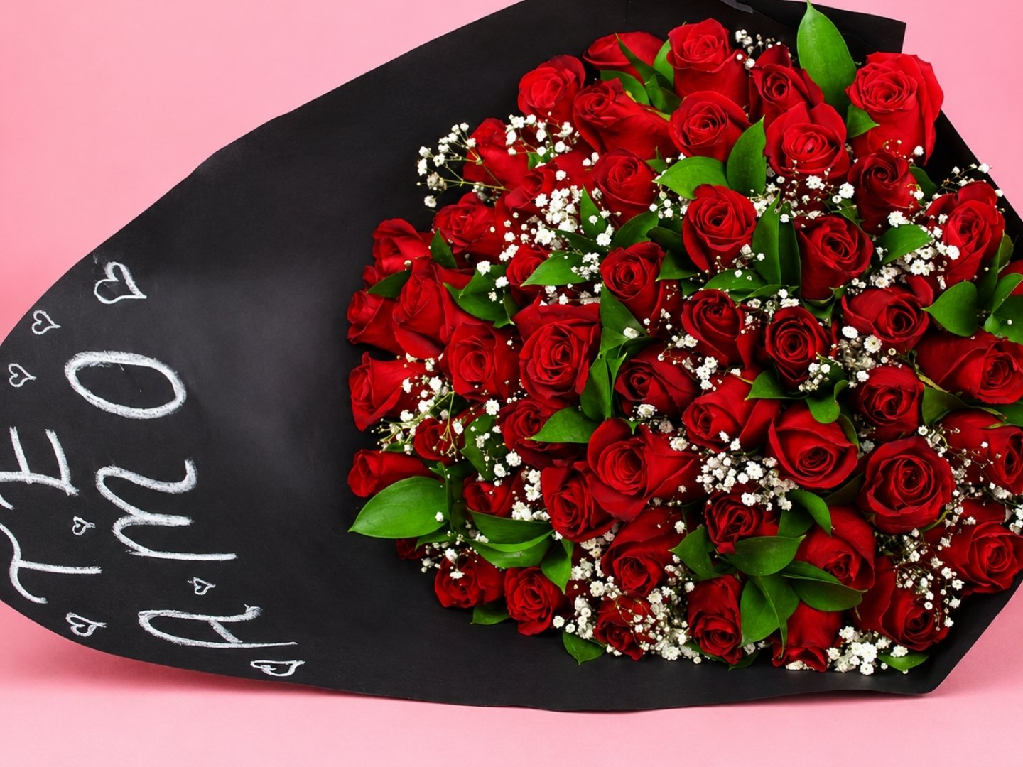 Ramo 50 Rosas con baby y ruscus