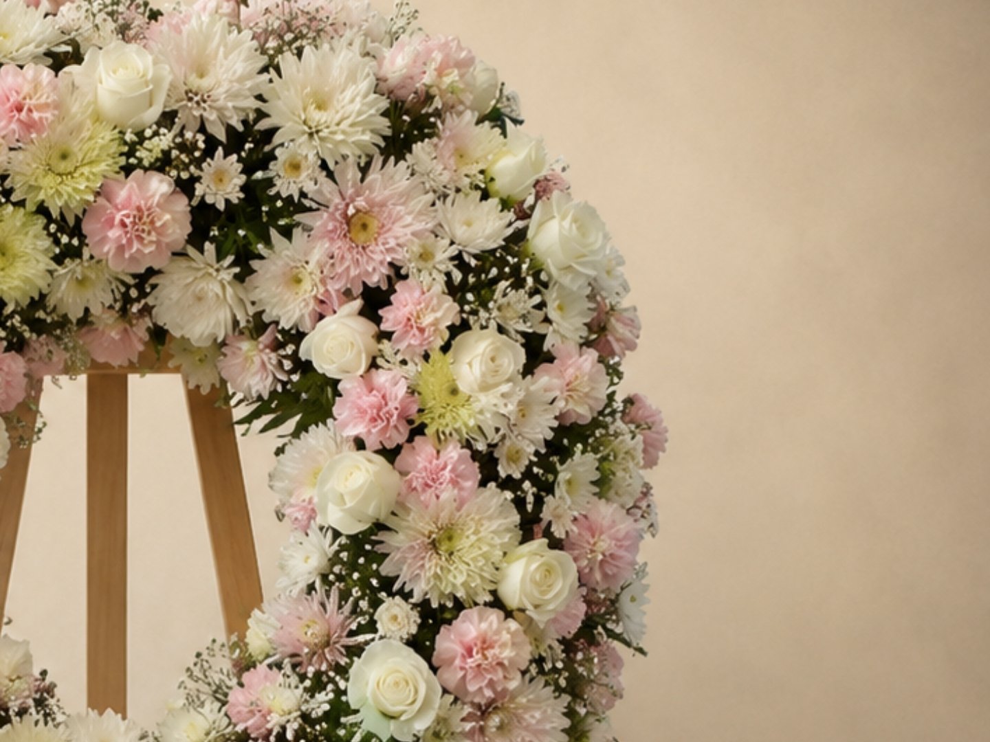 Arreglo Funerario en Forma de Corazón