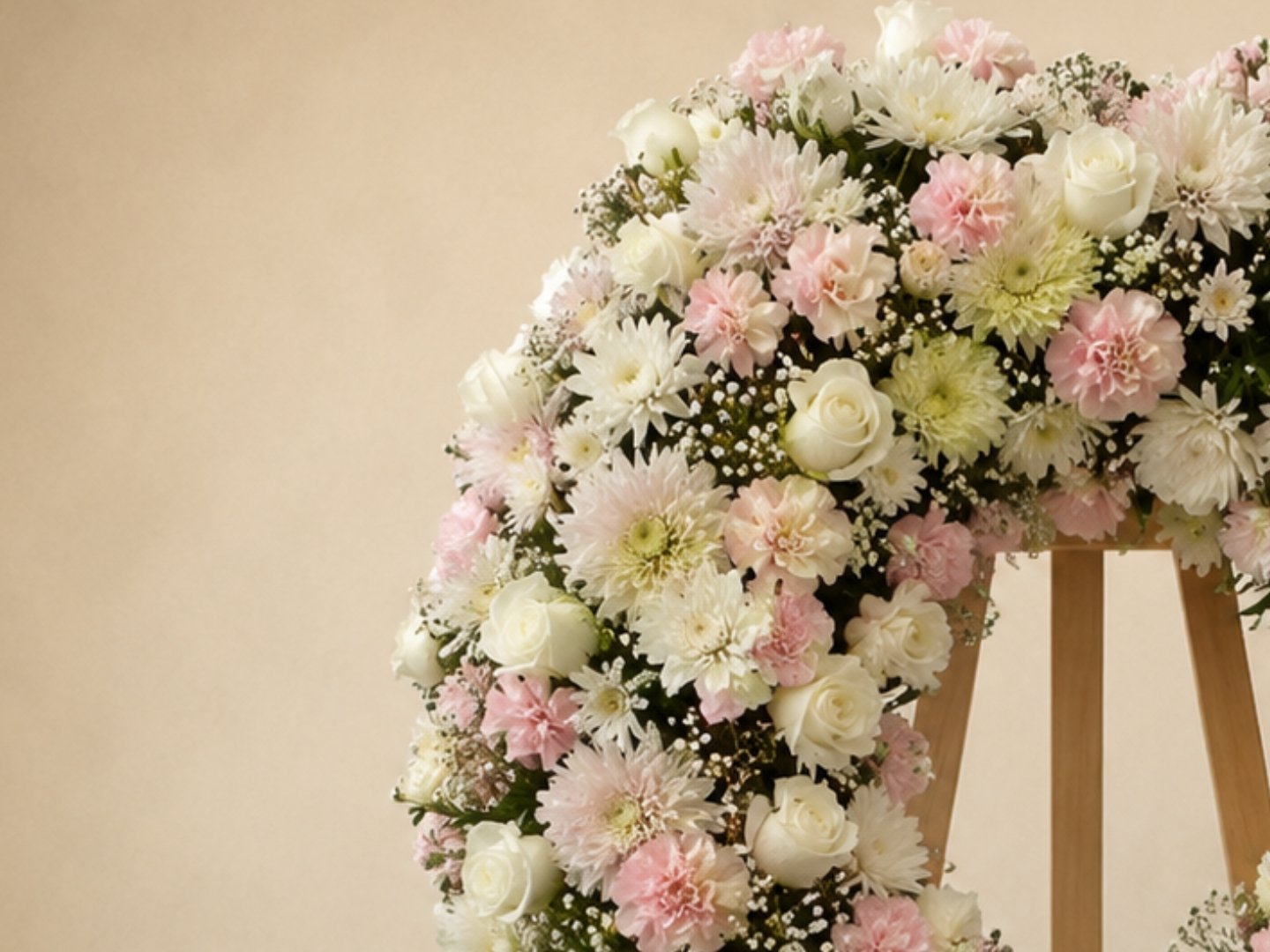 Arreglo Funerario en Forma de Corazón