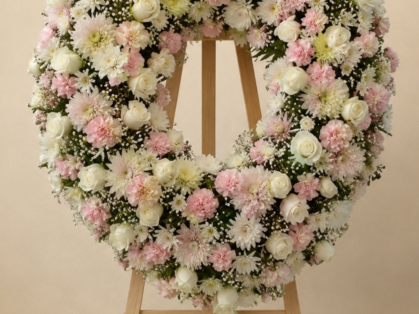 Arreglo Funerario en Forma de Corazón