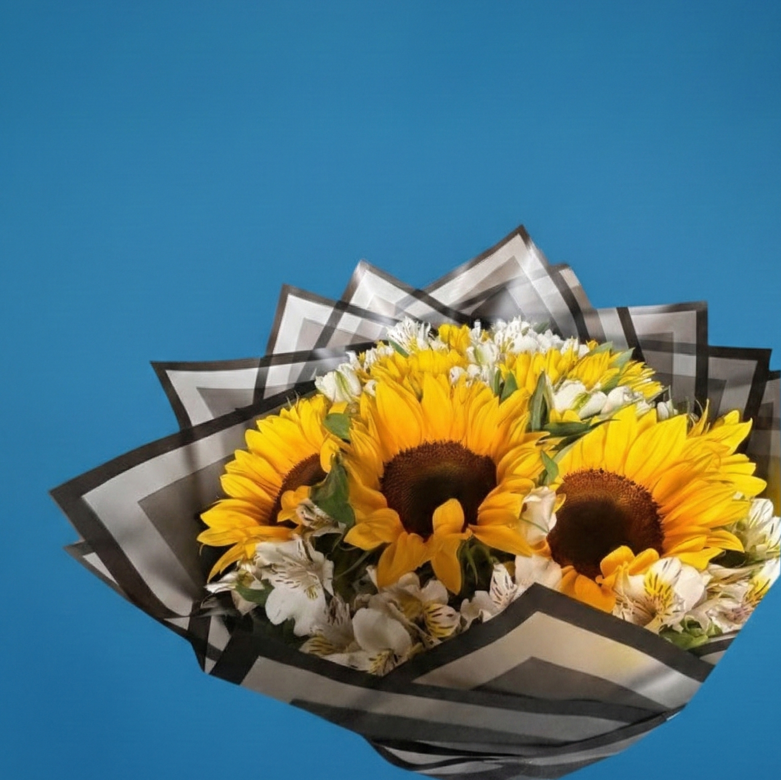 Ramo de 10 Girasoles con alstromeria