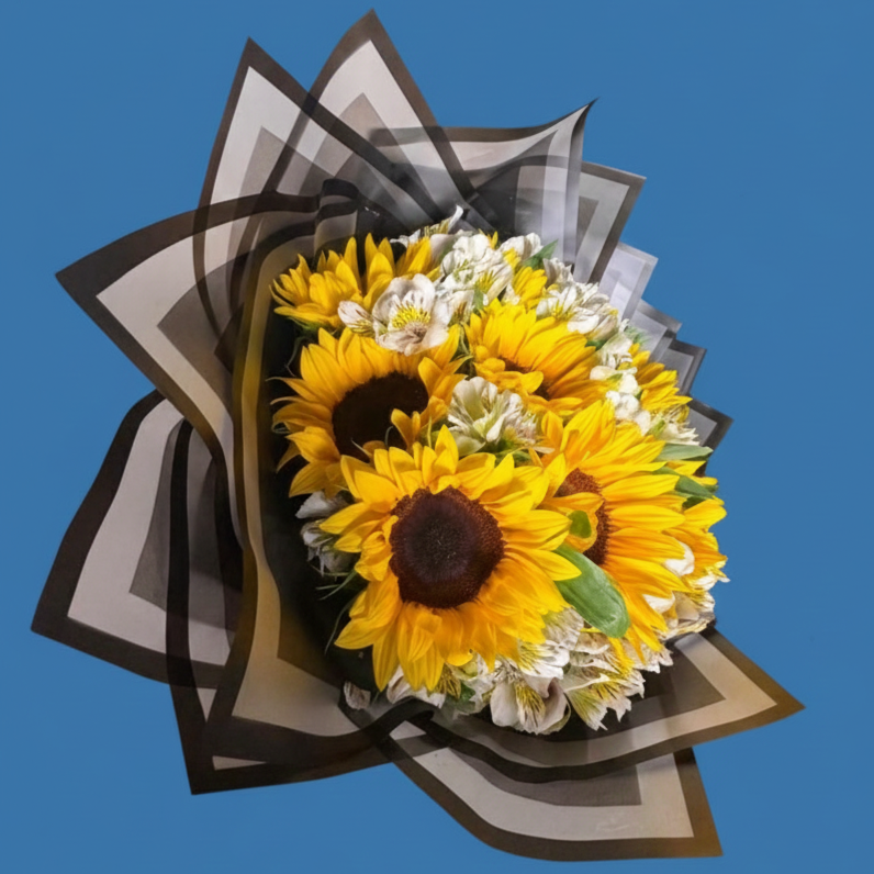 Ramo de 10 Girasoles con alstromeria