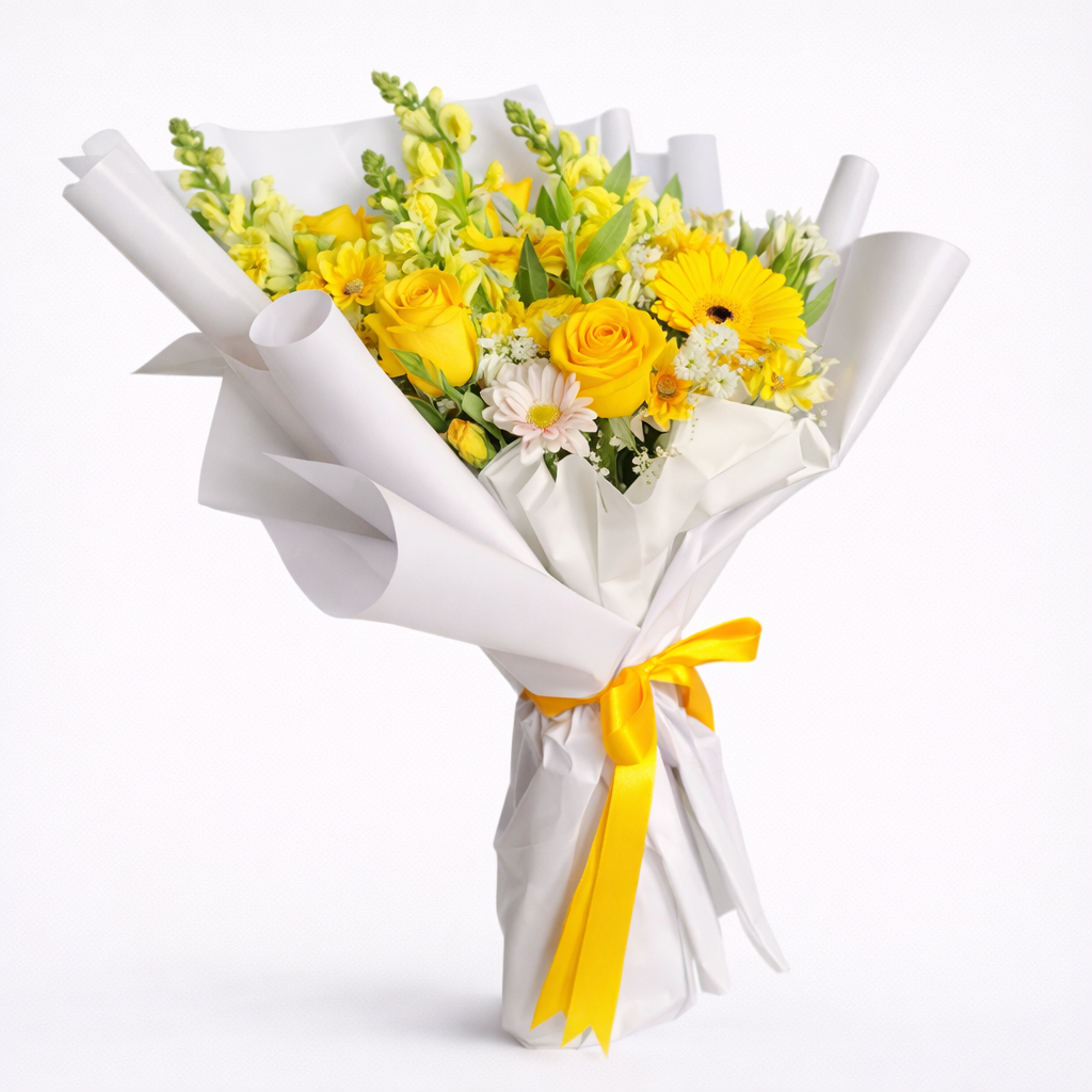 Ramo de Rosas con Gerberas Amarillas y Perrito 