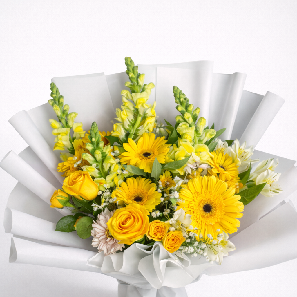 Ramo de Rosas con Gerberas Amarillas y Perrito 