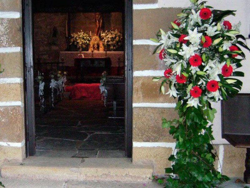 Par de Lateral 1 Vista con 13 Gerberas Rojas c/u