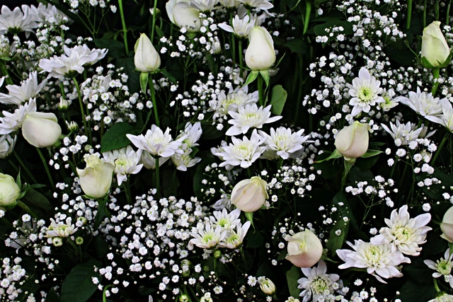 Adorno floral nieve de invierno