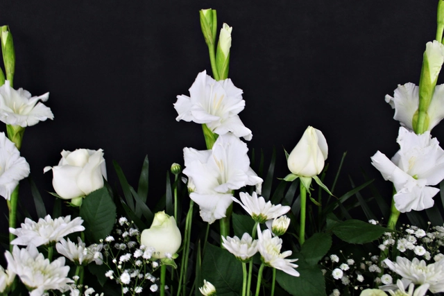 Adorno floral nieve de invierno