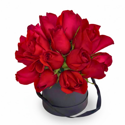 Box Negro con 24 Rosas