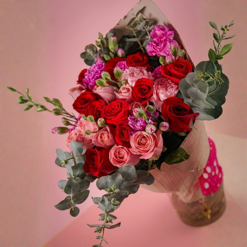 Bouquet 12 Rosas Y 12 Claveles