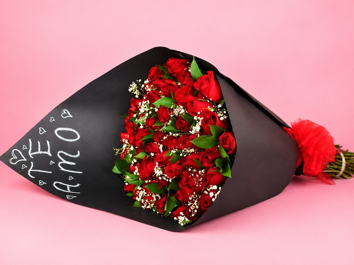 Ramo 50 Rosas con baby y ruscus