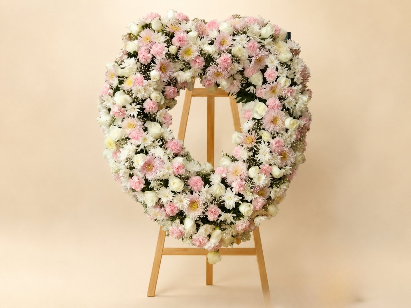 Arreglo Funerario en Forma de Corazón