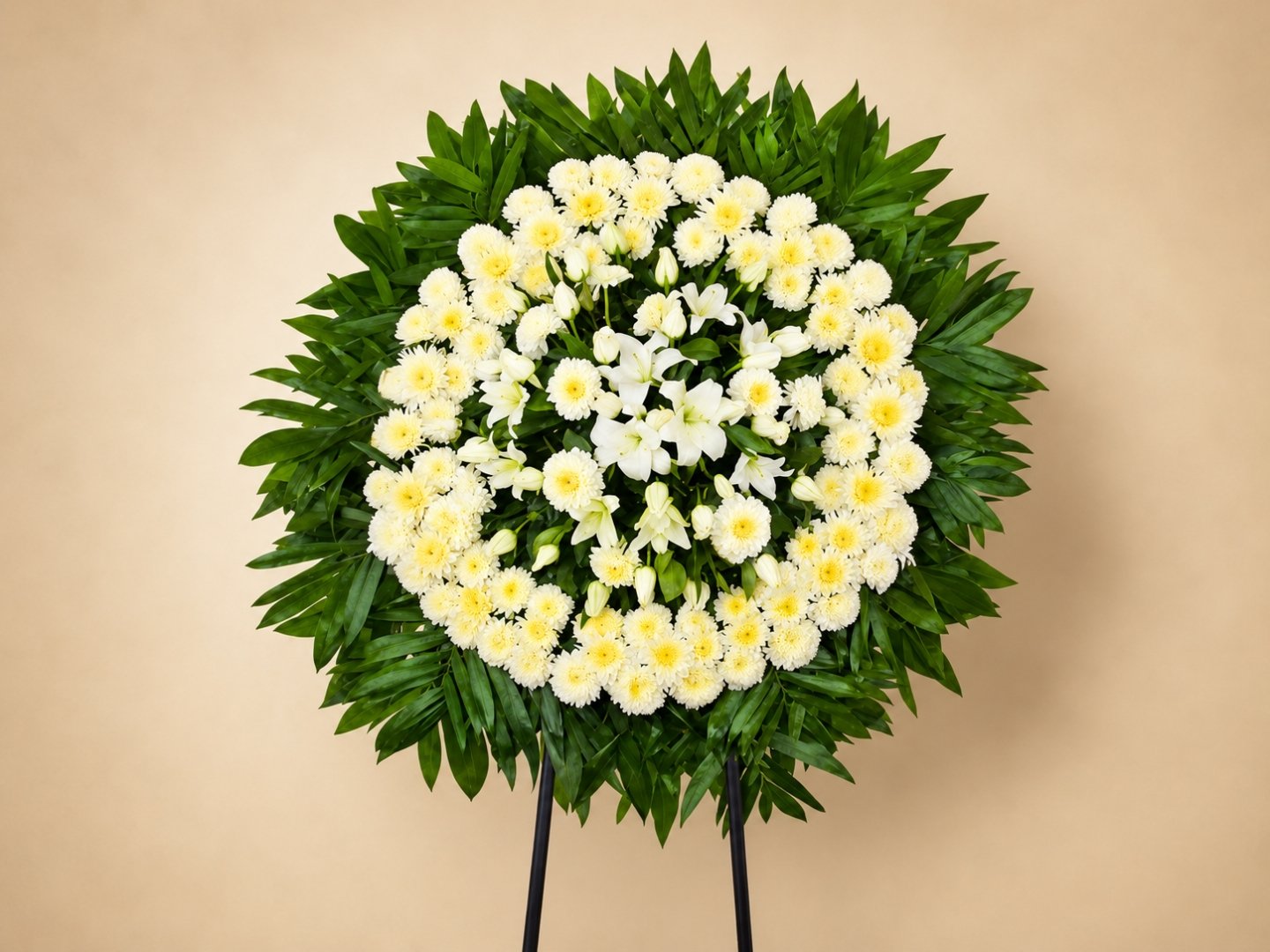 Corona Funeraria con Casablanca y Polar