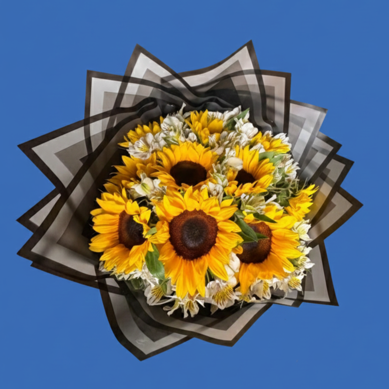 Ramo de 10 Girasoles con alstromeria