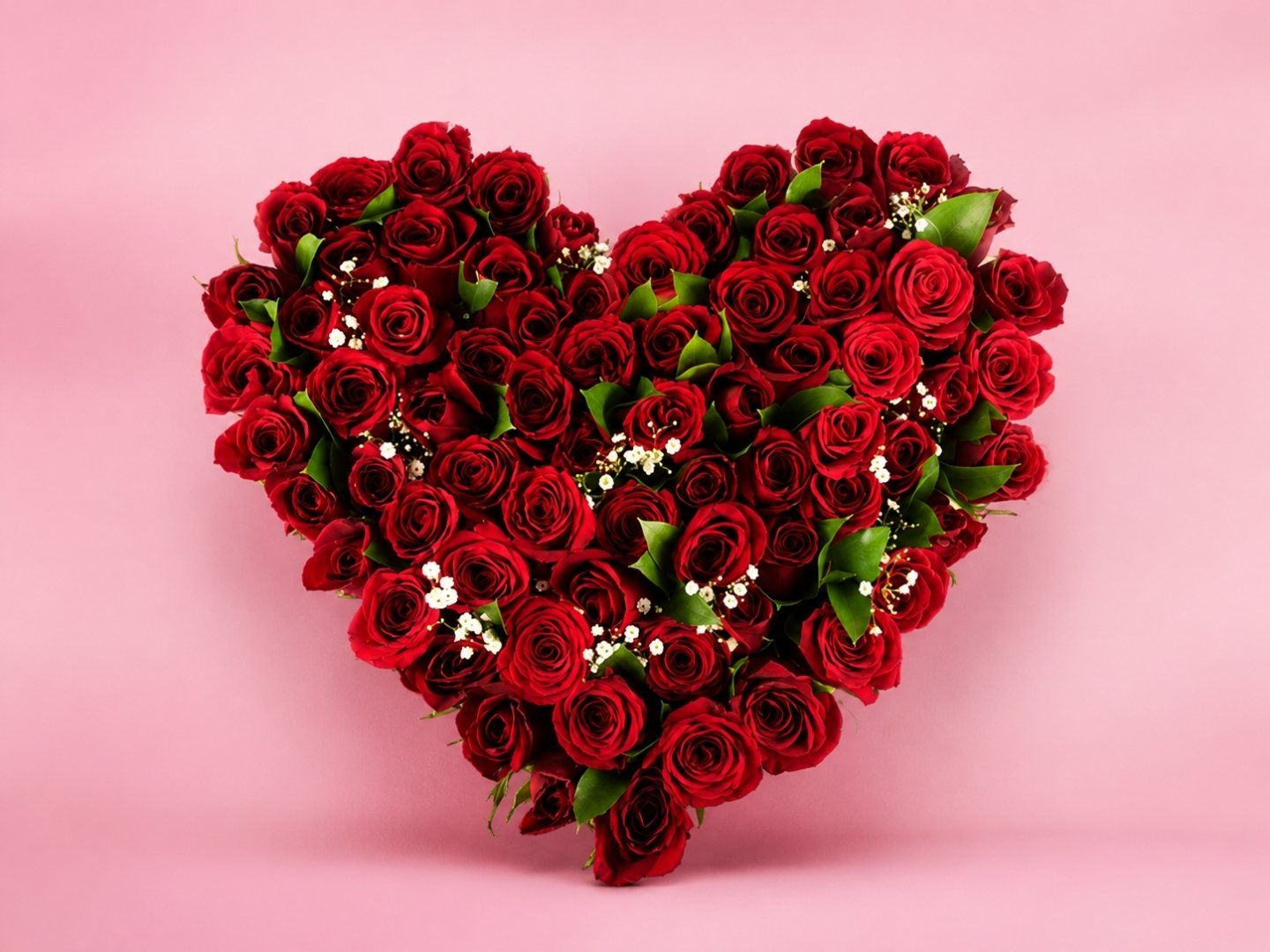 Corazón con 75 Rosas