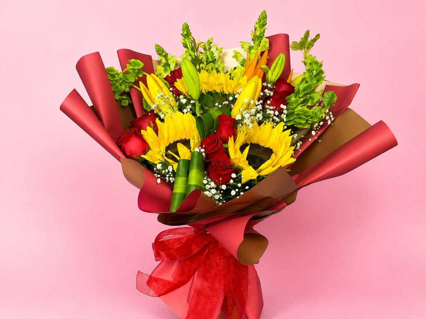 Bouquet de Girasoles con rosas