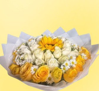 Ramo de 48 Rosas con 1 girasol