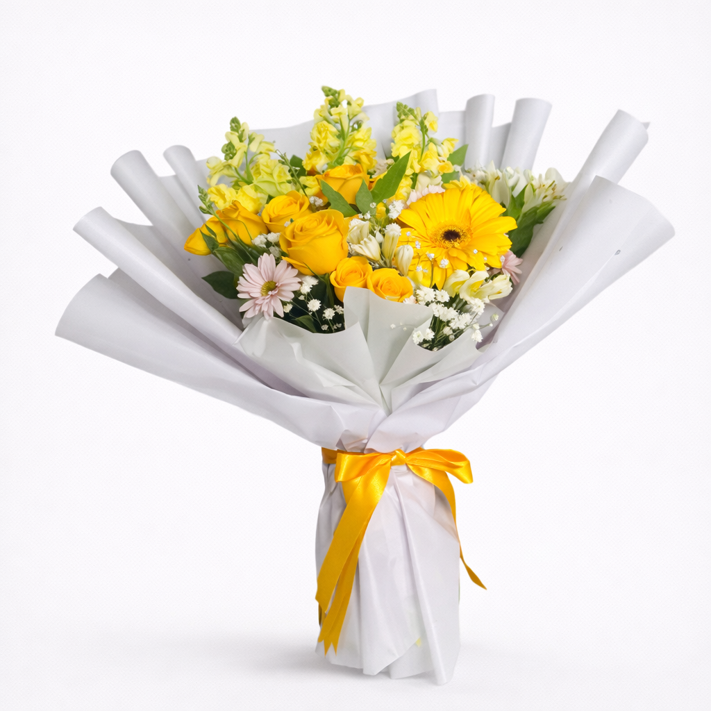 Ramo de Rosas con Gerberas Amarillas y Perrito 