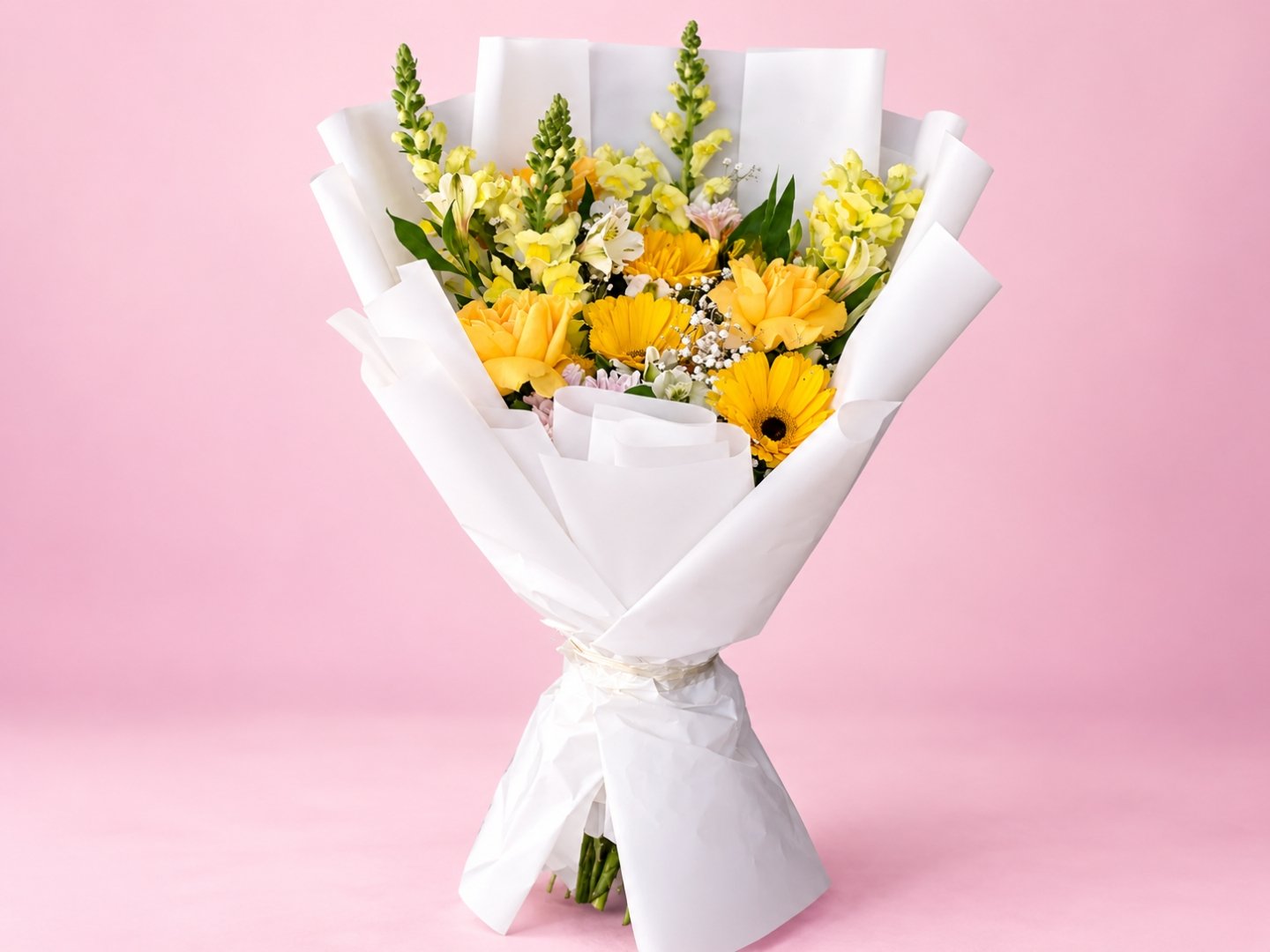 Ramo de Rosas con Gerberas Amarillas y Perrito 