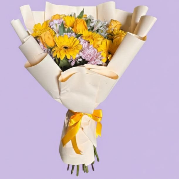 Ramo de Rosas con Gerberas Amarillas