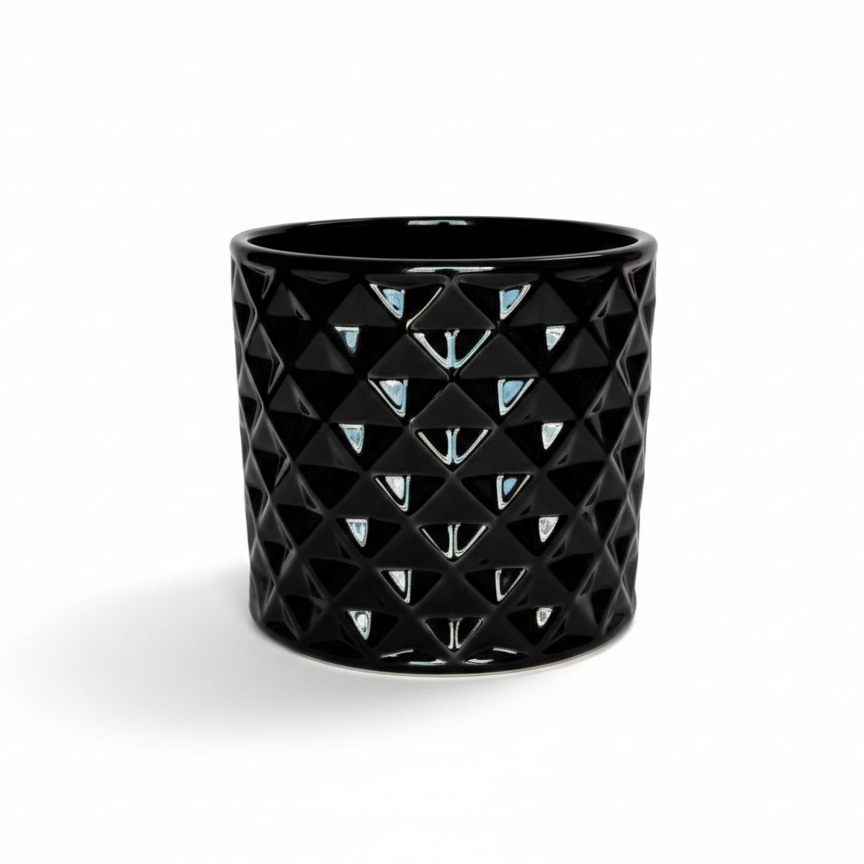 Ceramica Cilidro Grabado Rombo