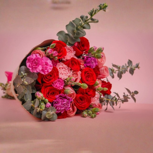 Bouquet 12 Rosas Y 12 Claveles